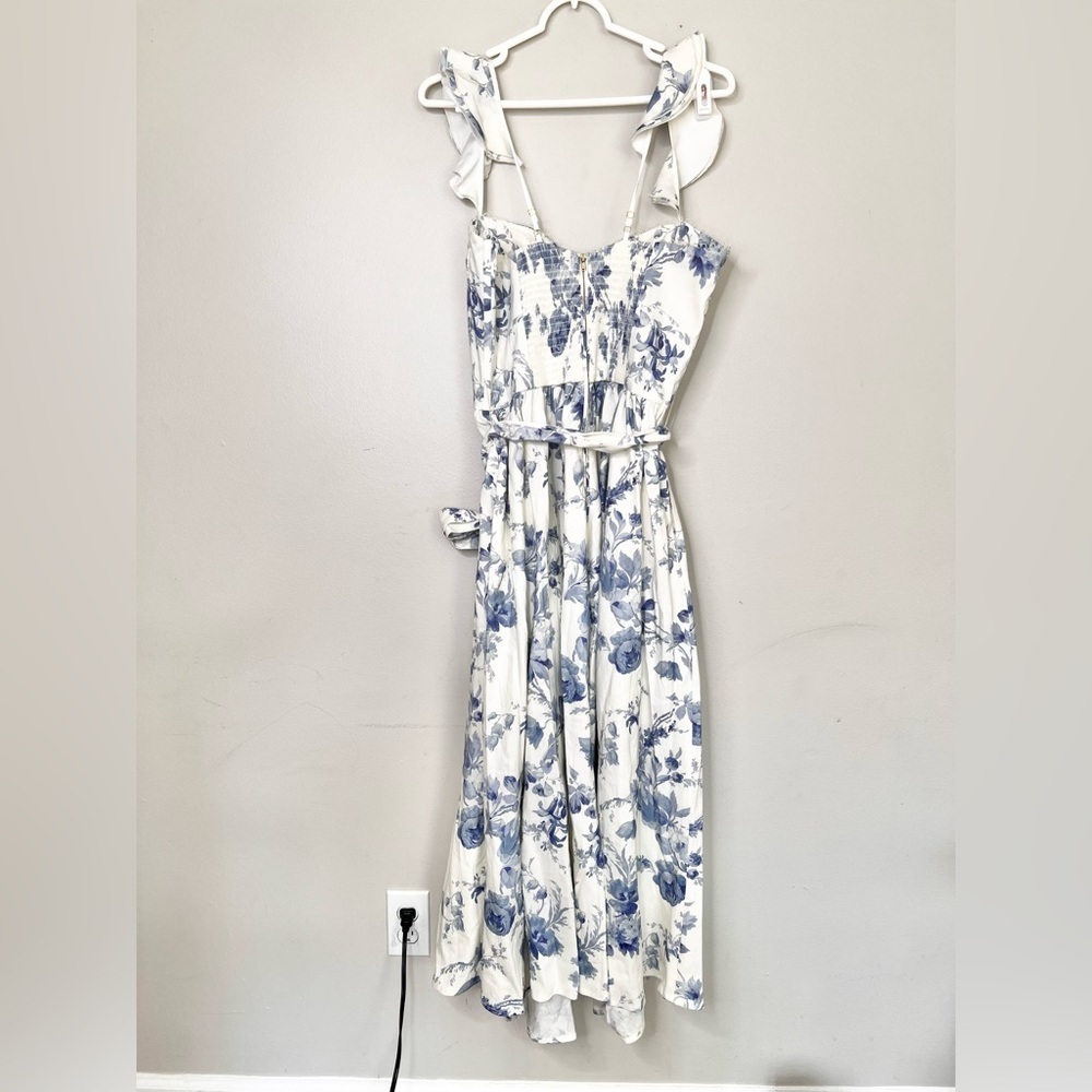 NWT V.Chapman Vera Ruffle Strap Corset Side Slit Midi Dress Size XL /14 - Picture 7 of 10